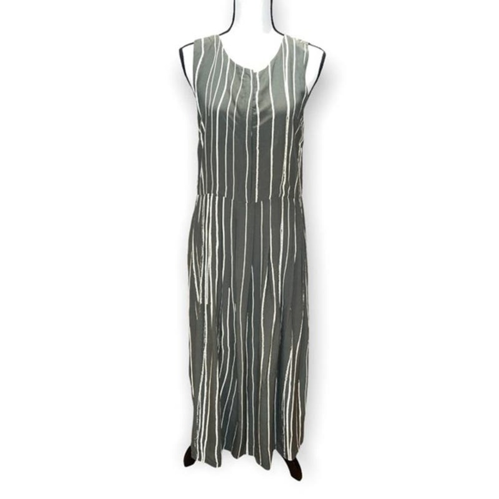 Selected Femme Womens Green & Tan Stripe Maxi Dress Size 36 6